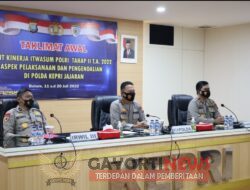 TAKLIMAT AWAL AUDIT KINERJA ITWASUM POLRI TAHAP II T.A. 2022 ASPEK PELAKSANAAN DAN PENGENDALIAN DI POLDA KEPRI JAJARAN