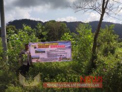 Antisipasi Penambangan Timah Ilegal, Polsek Mentok Polres Bangka Barat Pasang Spanduk Himbauan Larangan Menambang