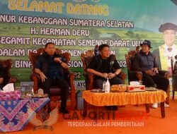 Hadiri Dalam Acara Bina Desa Nasional, Gubernur Sumsel Bapak H.Herman Deru Bersama Pj Bupati Muara Enim Bapak Kurniawan Beserta Staf di Desa Segamit SDU