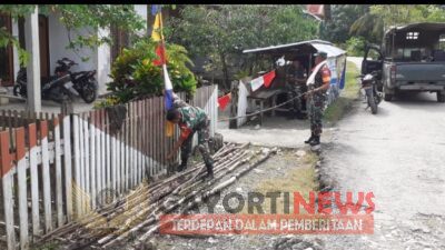 Sambut HUT Kemerdekaan RI Ke 77, Koramil 1509-02/Obi Himbau Warga Untuk Pasang Bendera dan Umbul Umbul di Kecamatan Obi