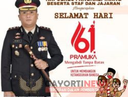 AKBP Dwi Budi Murtiono, S.IK M.H Beserta Jajaran Polres Pangkal Pinang Memberikan Ucapan Selamat Hari Pramuka 61 Tahun