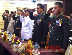 Kapolres Lampung Tengah AKBP Doffie Fahlevi Sanjaya,S.I.K.,M.Si bersama Forkopimda melaksanakan upacara dalam rangka memperingati Hari Kemerdekaan Republik