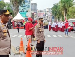 Polres Pangkalpinang Lakukan Pengamanan Pawai Baris Berbaris HUT RI Ke 77