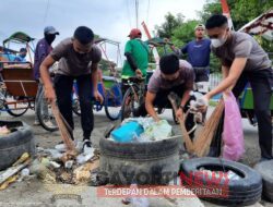 Jumat Bersih, Polres Majene Grebek Sampah di Pasar TPI 