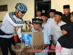 Berbagi Sesama Saat Gowes Barokah, Polres Tulungagung Bersama Kodim 0807 Santuni Anak Yatim