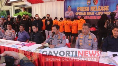 Polda Sulsel Gelar Press Release hasil Operasi SIKAT LIPU 2022