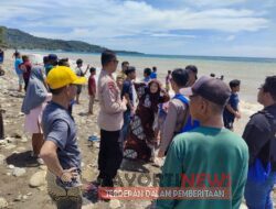 Polisi Evakuasi Korban Kapal Tenggelam Di Dusun Waigamo Kabupaten Majene
