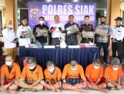 Polres Siak Musnahkan Barang Bukti Ganja Kering Seberat 5.502,85 Gram Asal Medan Beserta BB 86 Gram Shabu-Shabu 