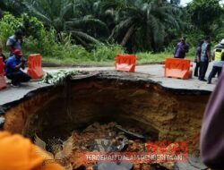 Bupati Labusel Tinjau Jalan Longsor Berlubang Jalinsum Kotapinang-Gunung Tua