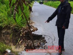 Jalan Lintas Aek Nabara Menuju Pangkatan Sangat Memprihatinkan