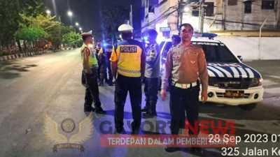 Polsek Tambaksari melakukan patroli Kejahatan Malam di beberapa lokasi rawan kriminalitas