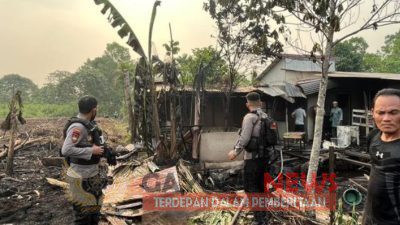 SEMBURAN RAMBATAN API KARHUTLA LALAP DAN BAKAR RUMAH WARGA DI KUBU RAYA