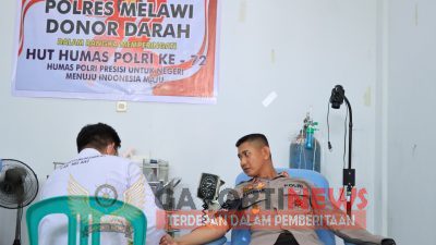 Kapolres Melawi Hadiri Donor Darah Dalam Rangka HUT Humas Polri di UTD RSUD Melawi*