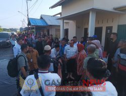 Satgas OMB Polres Kubu Raya Kawal Kunjungan Menteri Sosial Salurkan Bansos Warga Terdampak Banjir di Kubu Raya