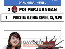 Srikandi asal Minahasa tenggara, Caleg DPRD Propinsi Sulawesi utara Partai PDIP  PRISYLIA,S ,RONDO S,S MPD, Siap Kedepankan Kepentingan Rakyat