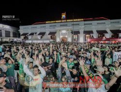 Meriah dan Semaraknya Nobar Persebaya vs Arema FC di Polrestabes Surabaya