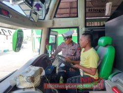 Polres Pasuruan Kota Lakukan Rampcheck Kendaraan Bus Umum Wujudkan Kamseltibcarlantas