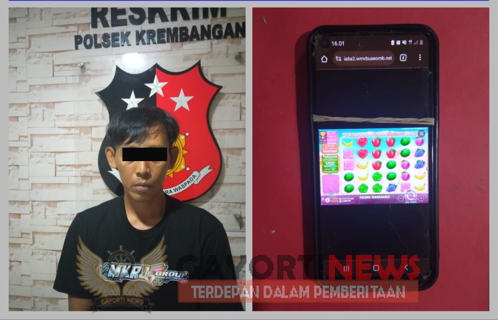 Pelaku Judi Online Diamankan Unit Reserse Kriminal Polsek Krembangan