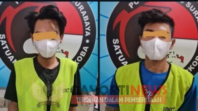 Dua Pemuda Diduga Edarkan Sabu Diamankan Polrestabes Surabaya