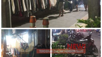 Diduga Pembiaran PKL Liar Di Jalan Ngaglik Yang jual baju bekas di trotoar Kecamatan Genteng Surabaya