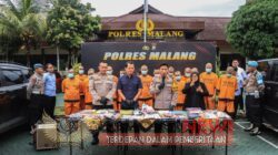 *Polres Malang Berhasil Ungkap Peredaran Narkoba 18 Tersangka dan 586 Gram Sabu Diamankan*